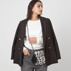 ファーショルダーバッグ ハートチャーム付き