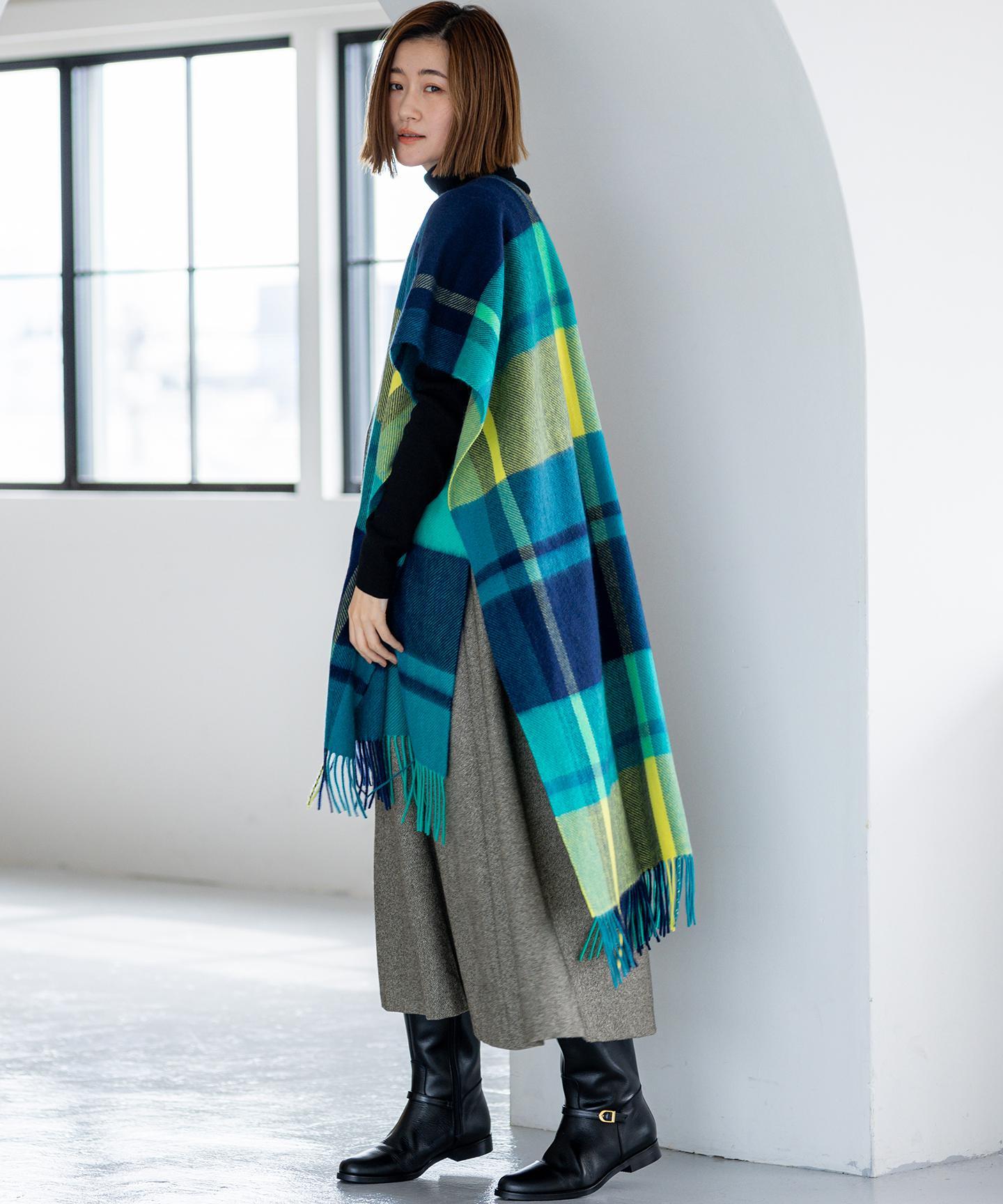 カシミヤ チェック ストール
