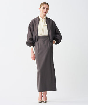 シルクライクタフタ ボウタイブラウス