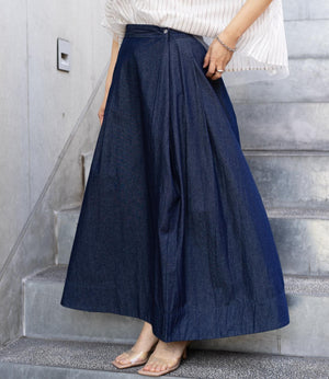 グレースフレアタックデニムスカート