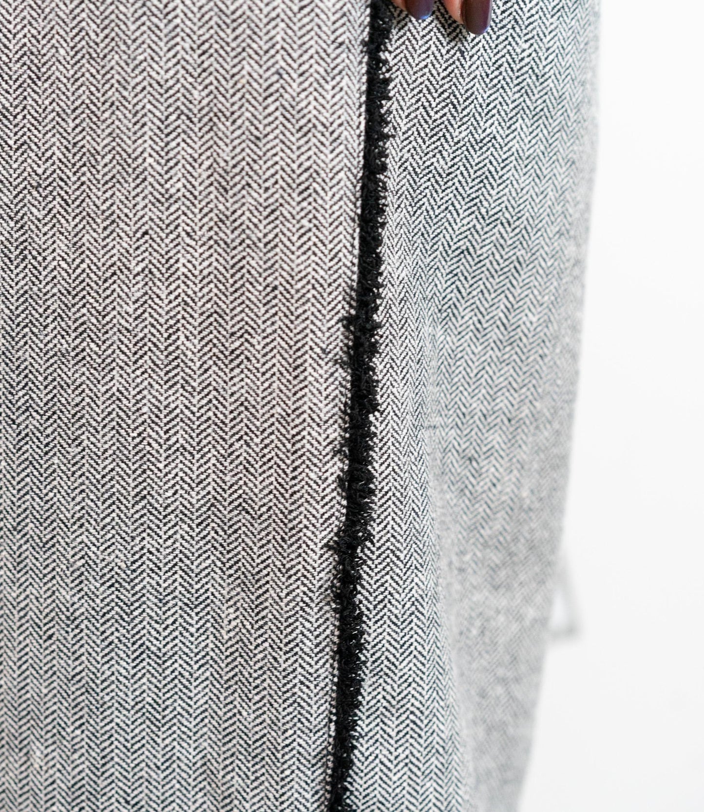 サイドフリンジヘリンボーンパンツ