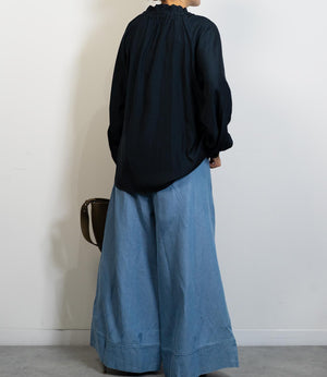 パウダーサテンボウタイブラウス