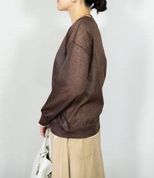 シアーラメバイカラーカーディガン