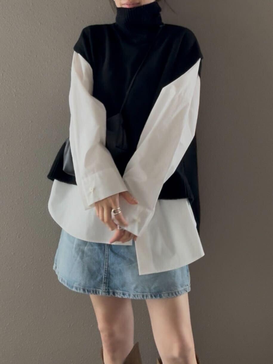 タートルネックスリットベスト