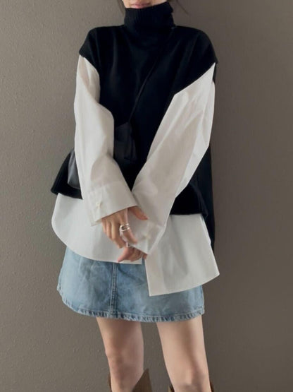 タートルネックスリットベスト