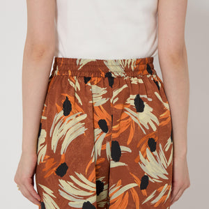 アート フラワー プリント パンツ