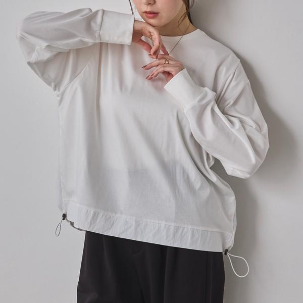 布帛ドッキングカットソー
