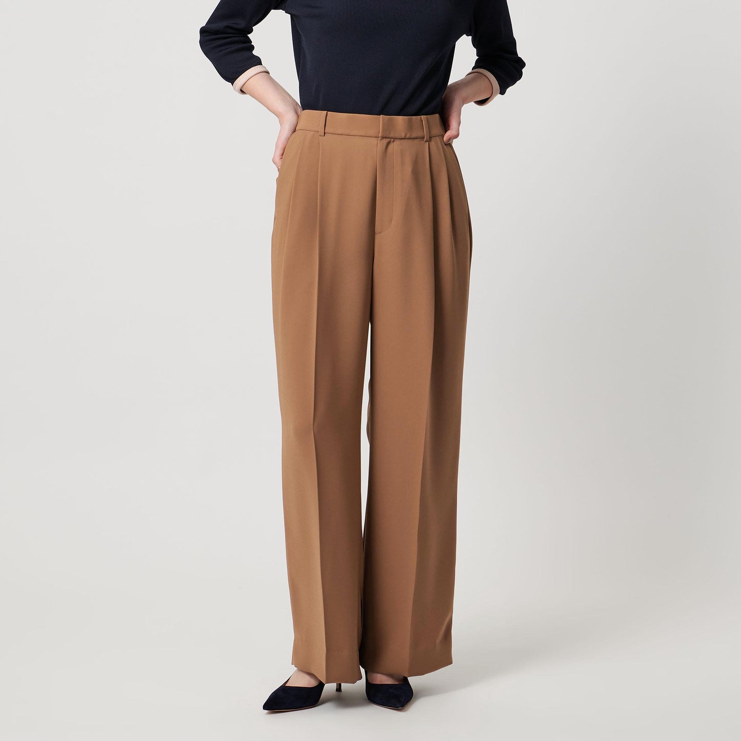 2タック ワイドパンツ‐UVカット 接触冷感 吸水速乾 帯電防止 ウォッシャブル‐