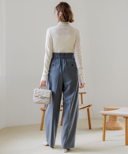 ウーステッドウール リブタートルネック ニット