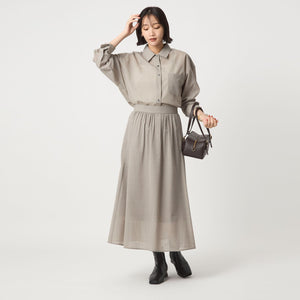 ［size SHORTあり］ウール混ボイル シャツ -ウォッシャブル-