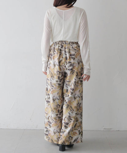 ペインティングフラワーイージーパンツ