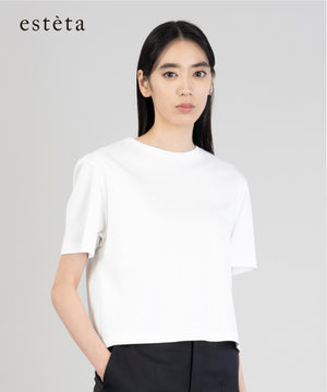 スーピマコットン プレミアムジャージー 半袖クロップド丈Tシャツ