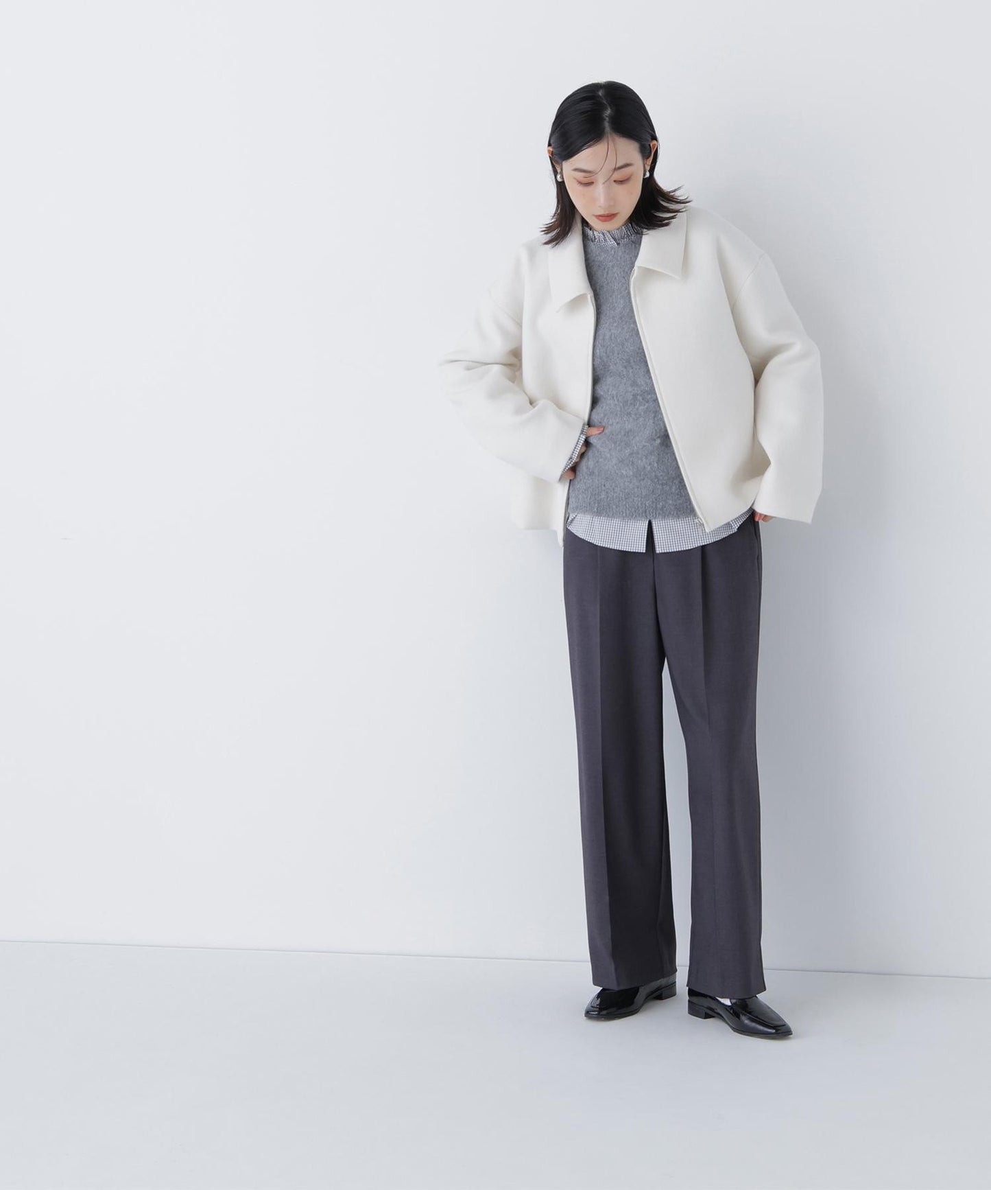 ＜朝比奈 彩さんコラボ＞ステンカラージップブルゾン