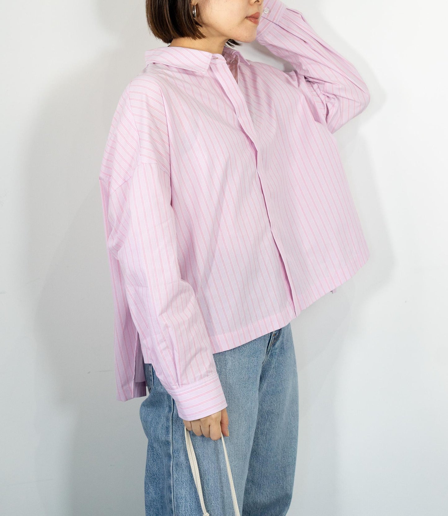 先染めストライプシャツ