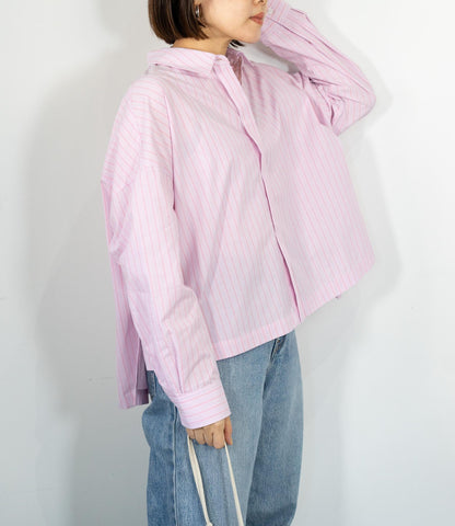 先染めストライプシャツ