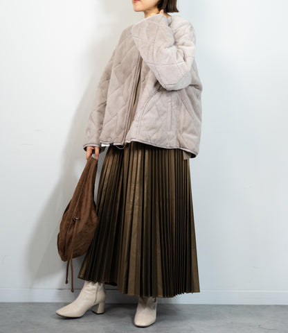 リバーシブルファーキルティングアウター
