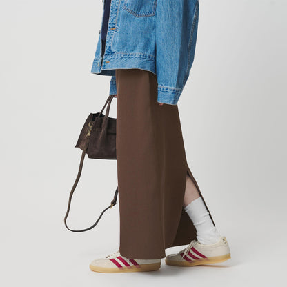 【WEB限定 Wardrobe DAILY MINIMAL】ポリエステルコットン リブニットタイトスカート ウォッシャブル