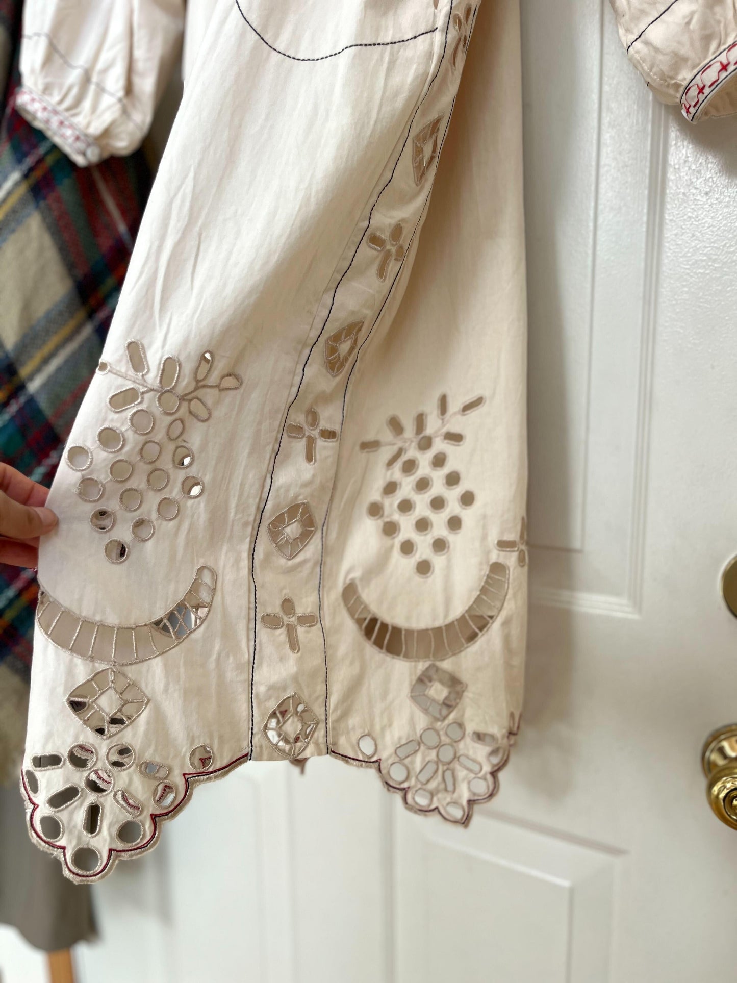 クルーエル刺繍ボヘミアンワンピース