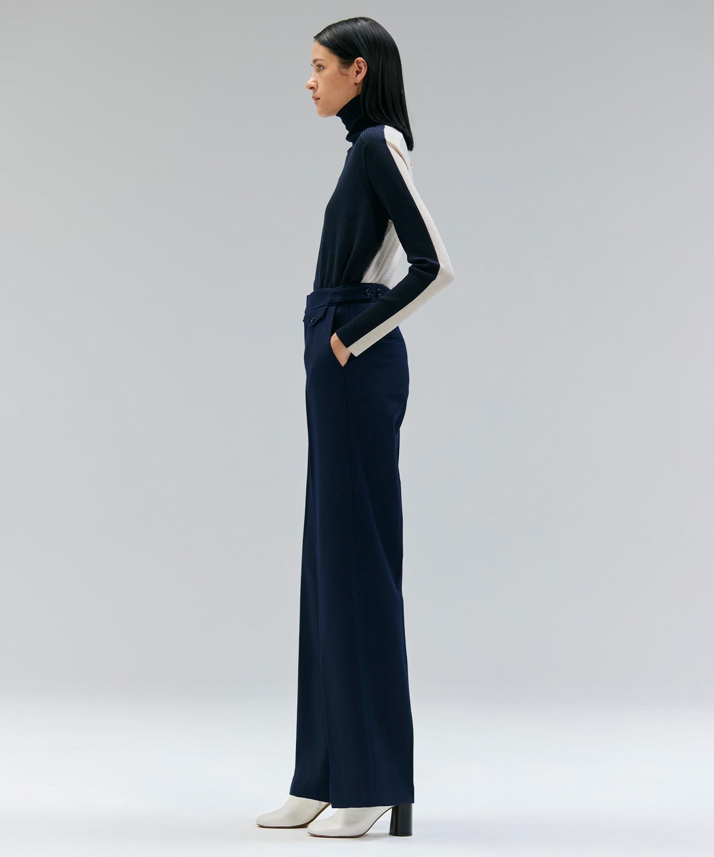 LA MONNAIE / バイカラーウールタートルニット