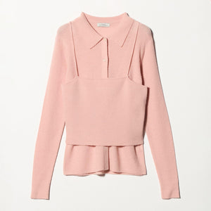 ポロニット カーディガン × ビスチェ ニット セット