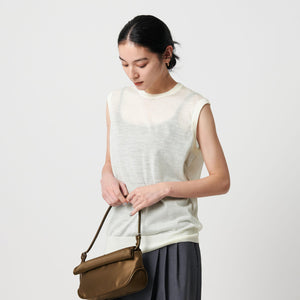 ウールナイロン シアーノースリーブニット