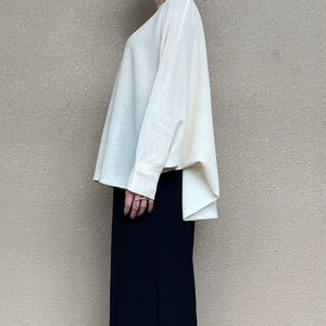 リネンざっくりニットケープ