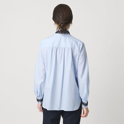 レース コンビ ボウタイ リボン ブラウス ‐ウォッシャブル‐