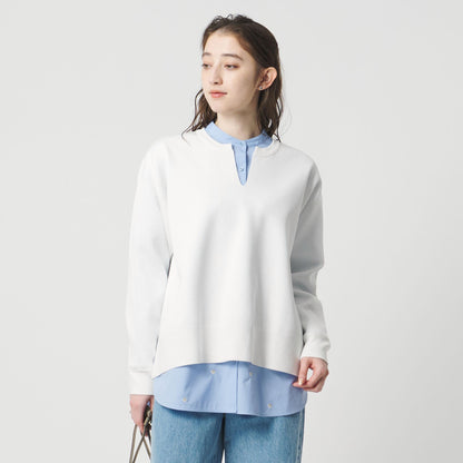 スウェットライク スキッパーニット ‐ウォッシャブル‐