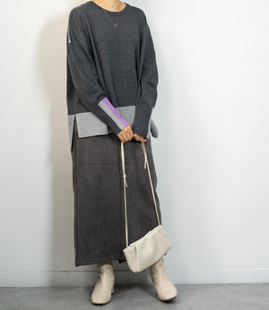 バイカラーボクシーニット