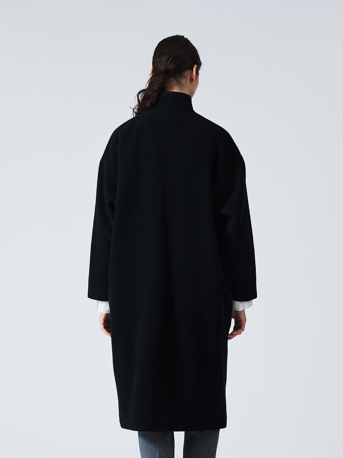mizuiro ind ウールブレンドスタンドカラーコート