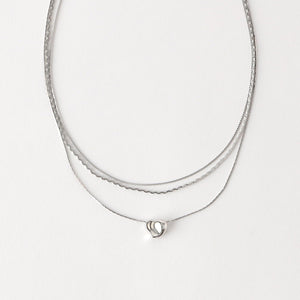 イビツ ハート 3連ネックレス