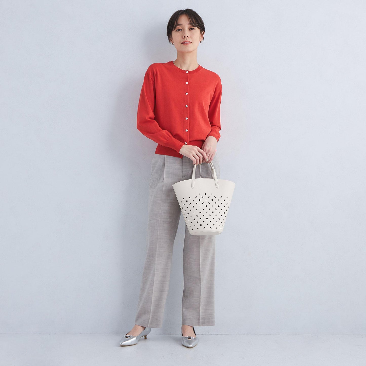 ドラキー クルーネック ニット カーディガン