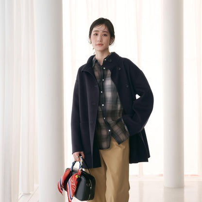 バイカラー リバー Aライン コート