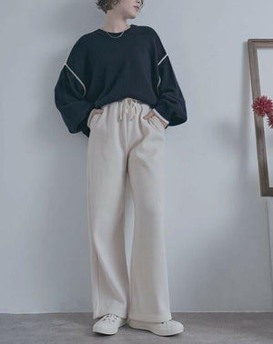 バイカラーラインニット