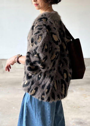 アンゴラレオパードカーディガン