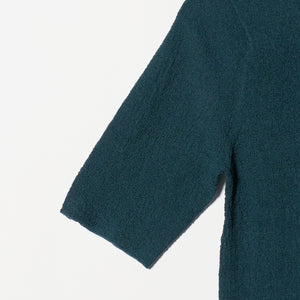 ウールナイロン クルーネックハーフスリーブカーディガン