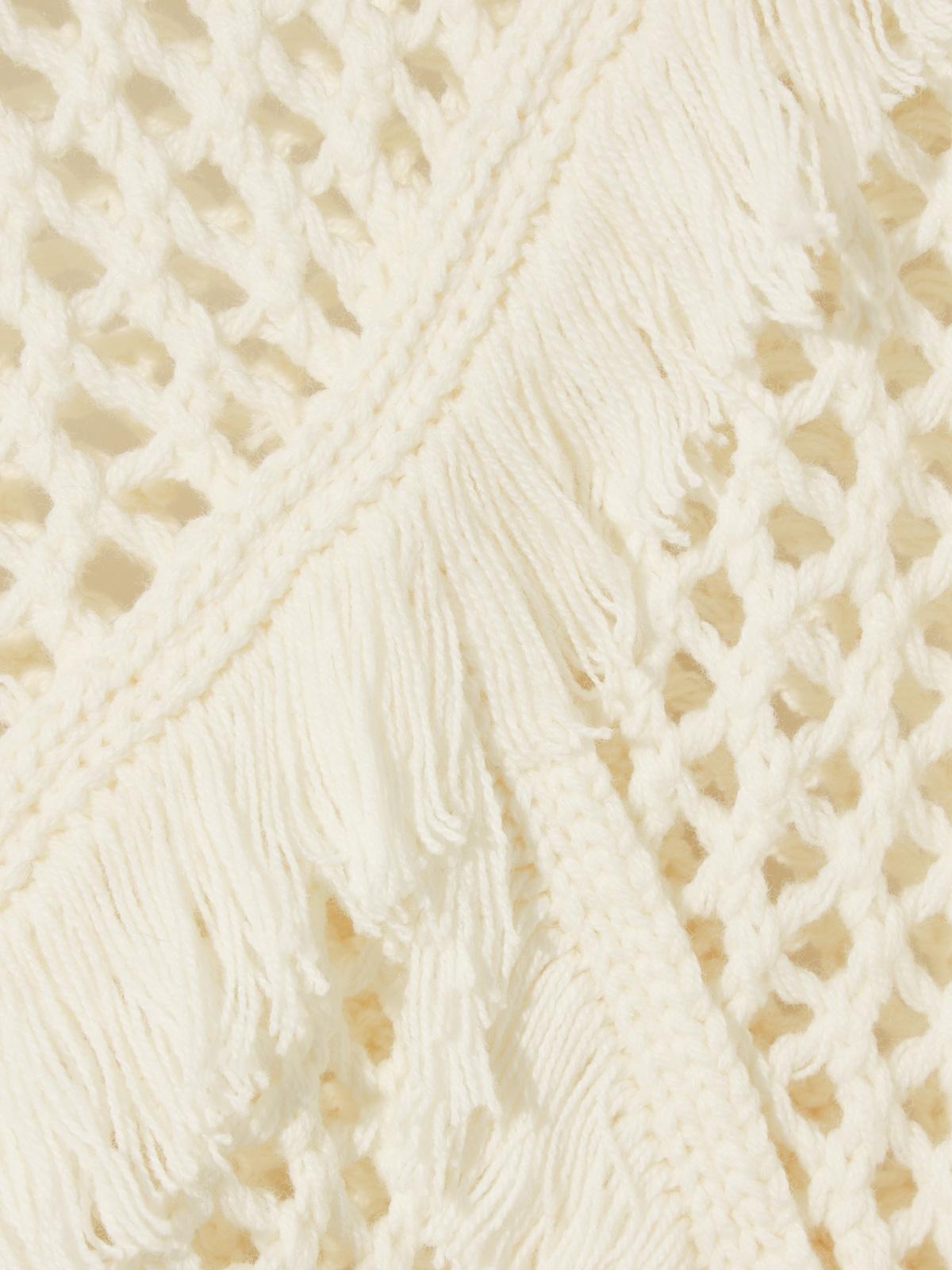 MIDIUMISOLID for Ladies フリンジメッシュプルオーバー