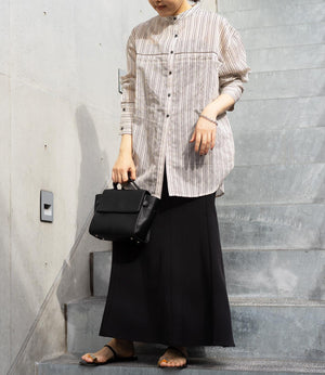 シアーストライプパイピングシャツ