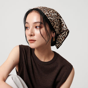 シルク レオパード スカーフ