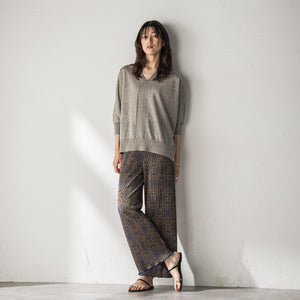 【WEB限定】オリエンタル柄クリスタルプリーツパンツ≪手洗い可能≫