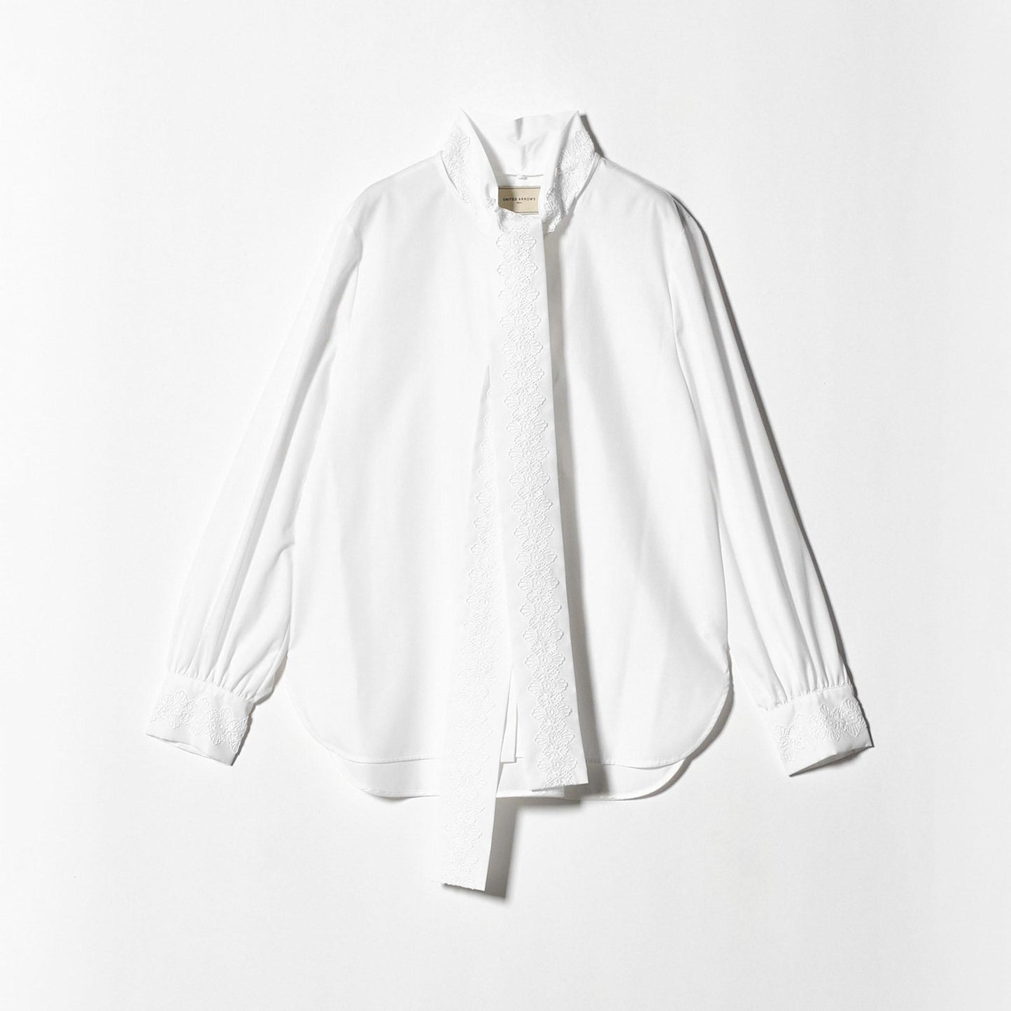 レース コンビ ボウタイ リボン ブラウス ‐ウォッシャブル‐