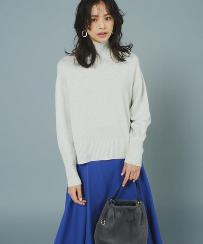 ウールカシミヤミックス ロールネック ニット