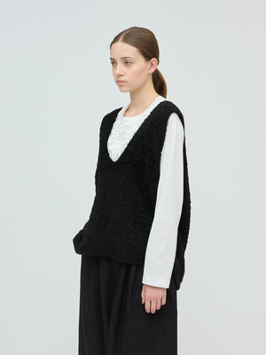 mizuiro ind へアリーVネックベスト