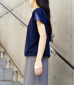 コクーンシルエットボートネックカットソー