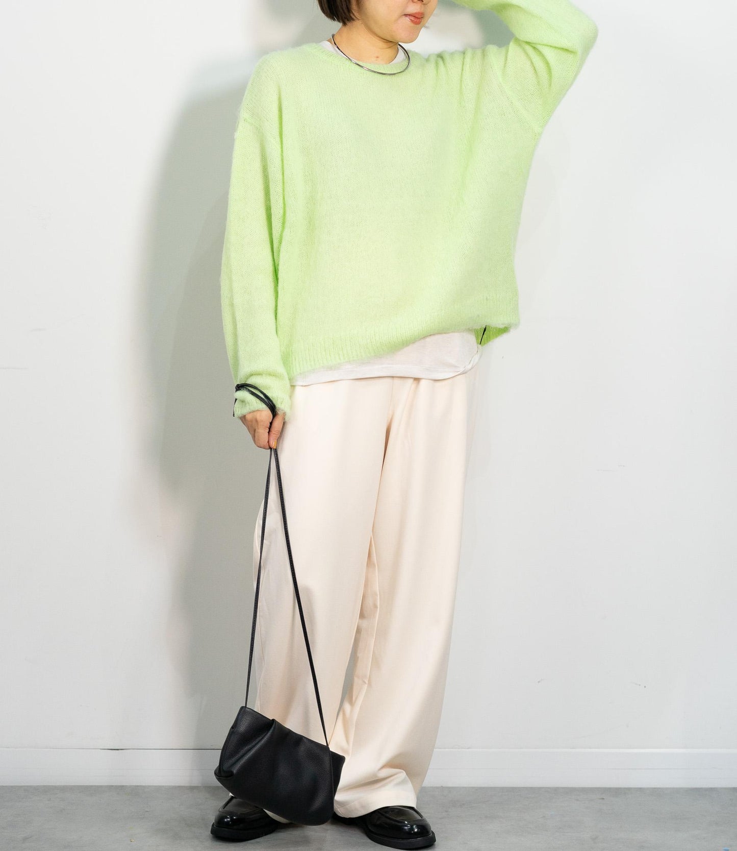 モヘアタッチアルパカブレンドニット