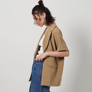 【WEB限定 Wardrobe DAILY MINIMAL】ハーフスリーブ ドルマンジャケット -ウォッシャブル-
