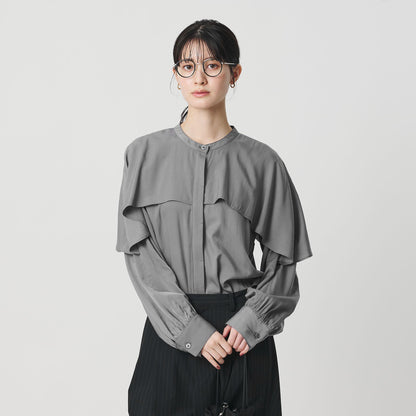 【WEB限定 Wardrobe DAILY MINIMAL】フリルレイヤーブラウス ウォッシャブル