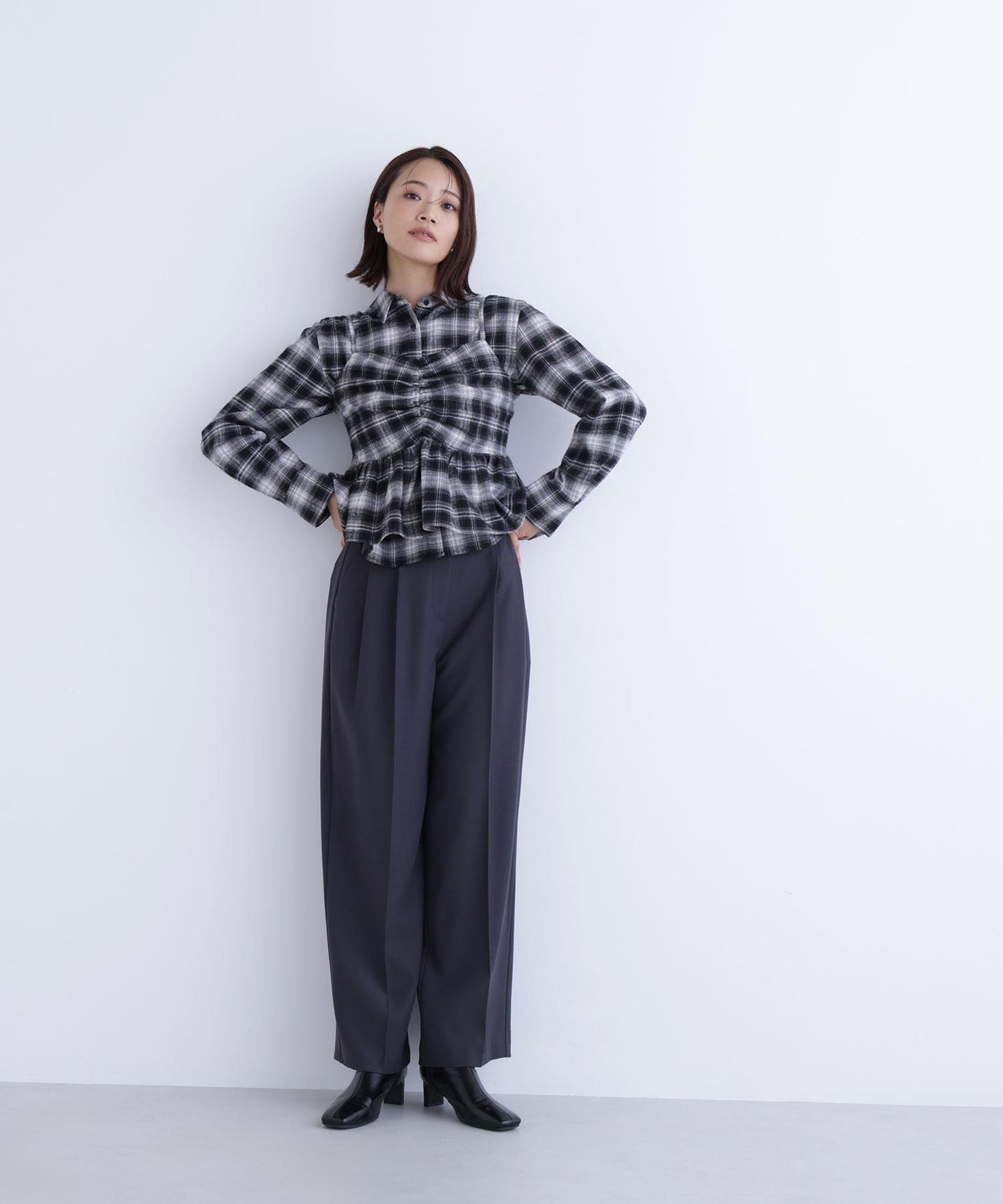 ビスチェセットチェックシャツ