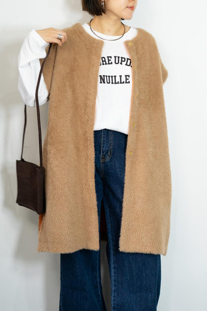 バイカラーテープシャギーニットベスト