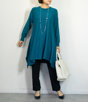 センターラインドレープチュニックニット